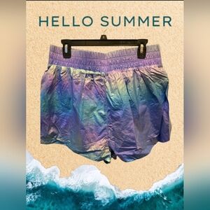 Eleven by Venus William Light It Up Running Shorts Iridescent Blue